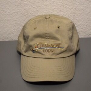 Simms Fishing Clearwater Lodge Hat Khaki Tan Cotton Adjustable Baseball Cap Mens
